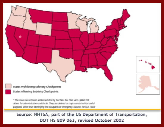 States That Allow DUI Checkpoints