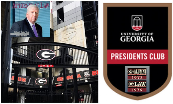 A proud graduate on UGA with a history degree and a law degree, Bubba Head joined the President's Club in 1979, three years after graduating from UGA Law School.